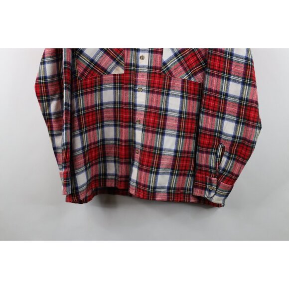 Vintage 80s 90s Streetwear Mens Large Double Pocket Knit Collared Button Shirt - Picture 3 of 14